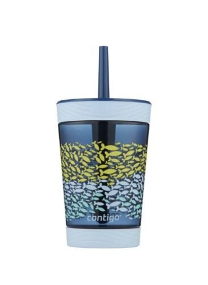 Contigo Kids 14oz Spill-Proof Fish Tumbler Summer Straw Cup Girl Boy Toddler NEW - Picture 4 of 12